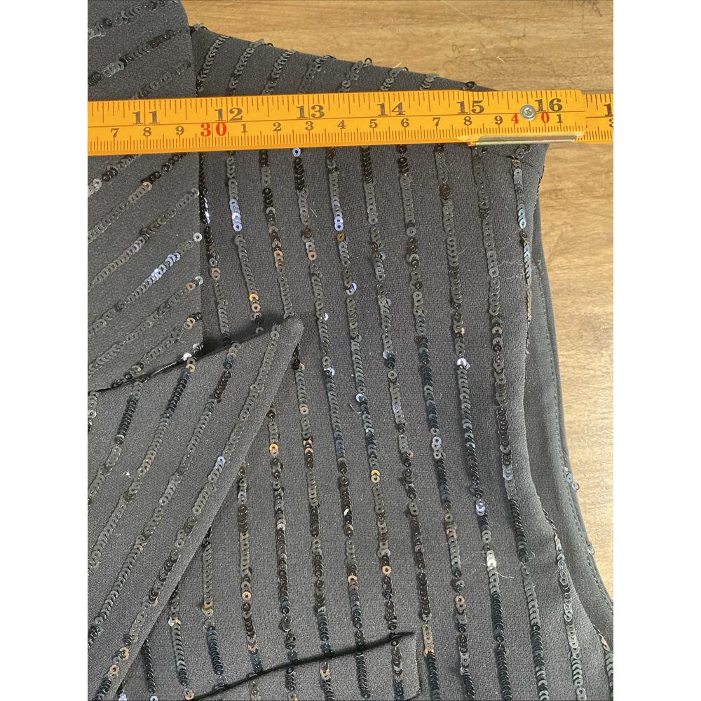 Michael Kors Pinstripe Sequined Crepe Sleeveless Blazer Black 10 (xRTR) RT $655 - Picture 10 of 14